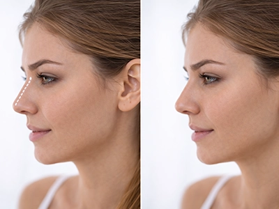 خط کانتور در عمل بینی کی مشخص میشود