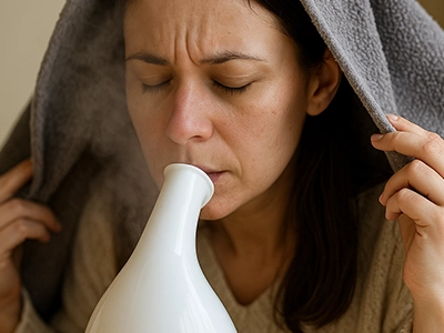 استفاده از بخور گرم برای کاهش گرفتگی بینی و درمان سینوزیت